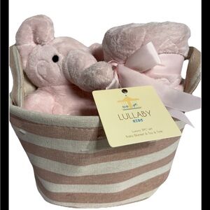 Lullaby Kids Pink Elephant Plush and Blanket Set